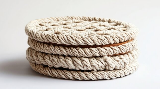 Handcrafted eco-friendly macrame coasters for modern natural decor.