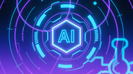 Obraz premium Abstract ai technology futuristic background