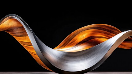 Wooden frame with flowing, symmetrical curves and polished edges