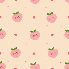 pattern, seamless, fruit, vector, background, summer, illustration, peach, food, design, wallpaper, texture, healthy, organic, natural, fresh, tropical, print, textile, fabric, art, decoration,