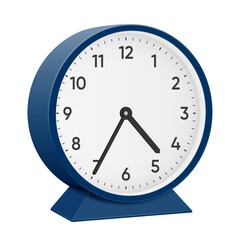 It is thirty five minutes past four, 35 past 4, 04 35, 16 35, 4 35 am, 4 35 pm, 25 minutes to 5 oclock. Realistic 3d illustration dark blue table clock png transparent