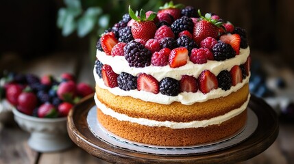 Summer Berry Genoise Cake with a French twist