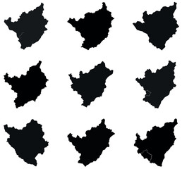 Burundi Map Silhouettes vector design on a white background