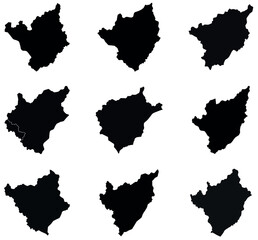 Burundi Map Silhouettes vector design on a white background