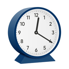 It is twenty minutes past twelve, 20 past 12, 12 20, 00 20, 12 20 am, 12 20 pm, 40 minutes to 1 oclock. Realistic 3d illustration dark blue table clock png transparent