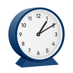 It is ten minutes past one, 10 past 1, 01 10, 13 10, 1 10 am, 1 10 pm, 50 minutes to 2 oclock. Realistic 3d illustration dark blue table clock png transparent