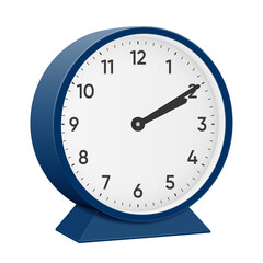 It is ten minutes past two, 10 past 2, 02 10, 14 10, 2 10 am, 2 10 pm, 50 minutes to 3 oclock. Realistic 3d illustration dark blue table clock png transparent