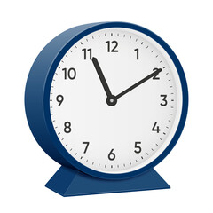 It is ten minutes past eleven, 10 past 11, 11 10, 23 10, 11 10 am, 11 10 pm, 50 minutes to 12 oclock. Realistic 3d illustration dark blue table clock png transparent