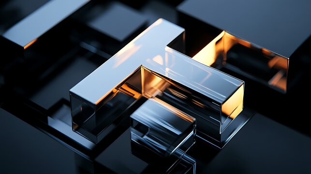 Branding monogram with glassy architectural texture - Powered by Adobe