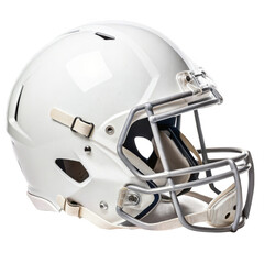 A white football helmet view isolated on transparent background