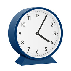 It is five minutes past four, 5 past 4, 04 05, 16 05, 4 05 am, 4 05 pm, 55 minutes to 5 oclock. Realistic 3d illustration dark blue table clock png transparent