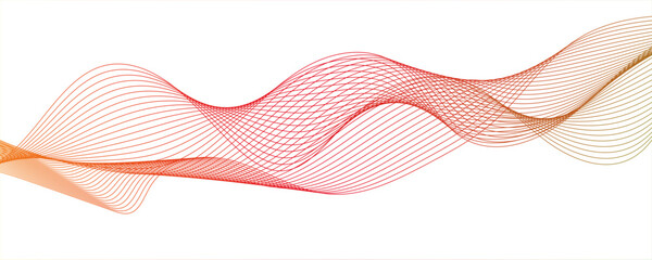 Abstract gradient red wavy flowing dynamic smooth curve lines background. Digital future technology concept. Abstract wave line for brochure, flyer, banner, template, wallpaper background with wave.