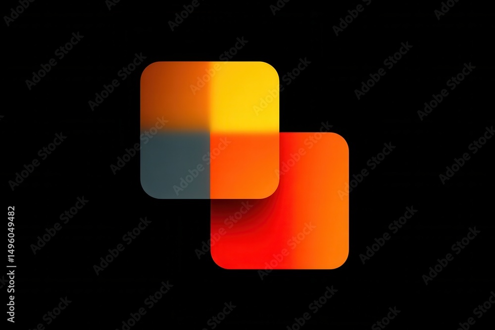 Poster minimalist app icon design with vibrant gradients and geometric shading