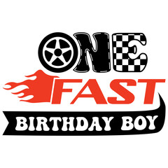 One Fast Birthday Boy Race Car Themed Design
