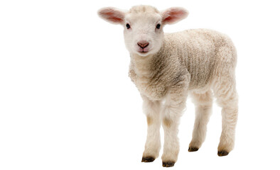 Fototapeta premium a lamb standing isolated on a white background, png, transparent
