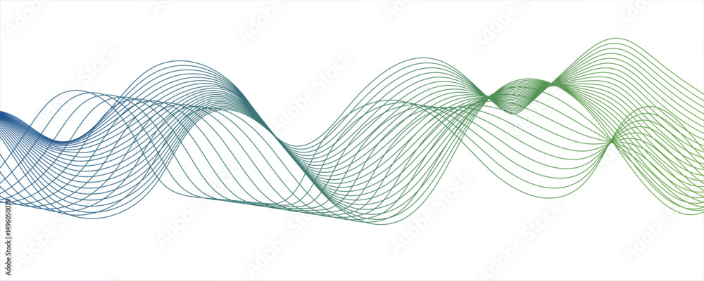 Poster abstract wave lines on white background. business background lines wave.colorful blue glowing freque