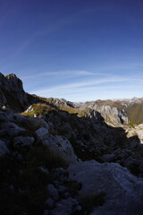 Accursed mountains in autumn, wide angle lens