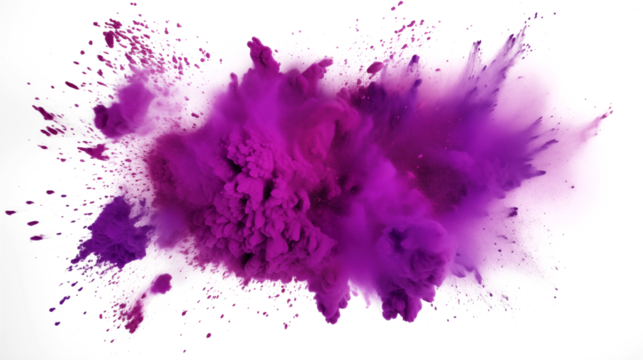Vibrant Purple Powder Explosion on Black Background Artistic Design Element for Creative Projects