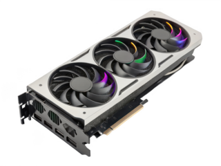 Close up of a graphic card isolated on transparent background