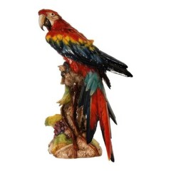 Obraz premium Vibrant Scarlet Macaw Figurine on Branch