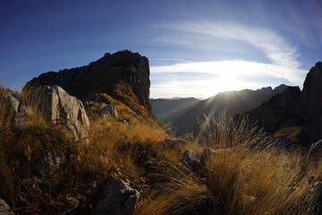 Sunriser on the ridge Accursed mountains