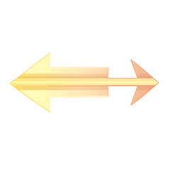 Minimalistic Arrow with Soft Gradients in Pastel Yellow Isolated on Transparent Background