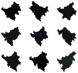Himachal map silhouette vector icon design black and white color