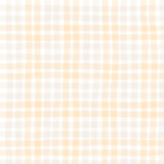 Orange Brown Beige Plaid Gingham Check Hand Drawn Background Pattern