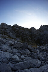 Accursed mountains after sunset in autumn
