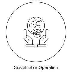 Sustainable Operation icon, Driving Efficiency Through Sustainable Operations, Green Growth: Strategies for Sustainable Business Practices, vector
