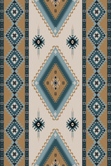Vector Boho Navajo Tribal and Native American seamless pattern  geometric ethnic SouthWestern decor style  geometric ornament Aztec ornament pattern  for home decoration, textile and fashion