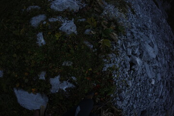 Accursed mountains after sunset in autumn
