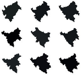 Himachal map silhouette vector icon design black and white color