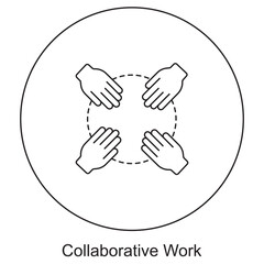 Collaborative Work icon, Stronger Together Unlocking the Power of Collaborative Work, Team Synergy Driving Success Through Collaboration, vector