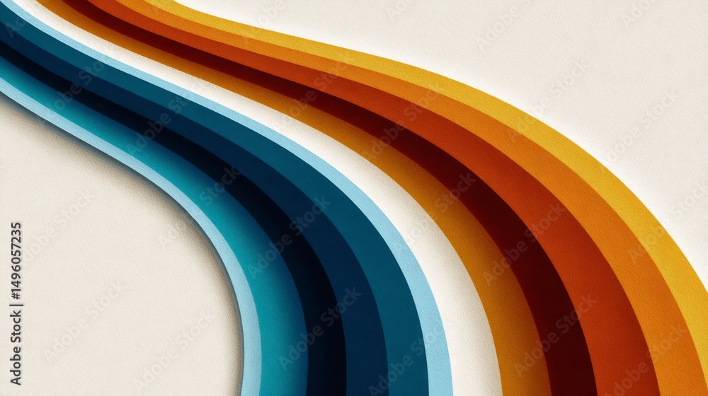 Poster abstract multicolored curved stripes for modern design elements and backgrounds