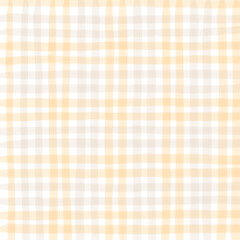 Orange Brown Beige Plaid Gingham Check Hand Drawn Background Pattern