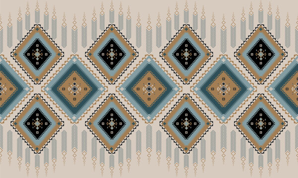 Vector Boho Navajo Tribal and Native American seamless pattern  geometric ethnic SouthWestern decor style  geometric ornament Aztec ornament pattern  for home decoration, textile and fashion