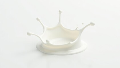 Single milk splash against white, creamy texture , dessert, advertising, high resolution
