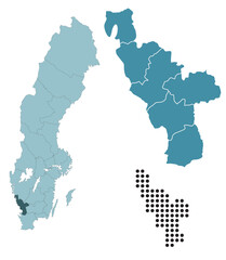 Set maps of Halland County