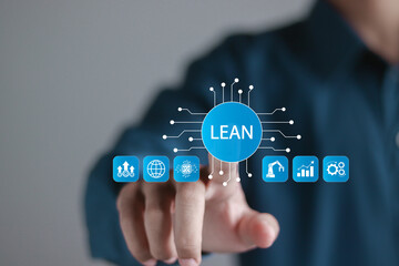 Lean manufacturing and six sigma management concept. smart industry, quality control,...