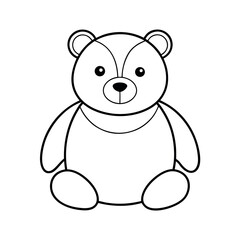 Obraz premium Cute Stuffed Animal Outline Vector Illustration