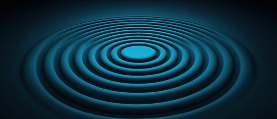 Obraz premium A deep blue abstract image with concentric circles.