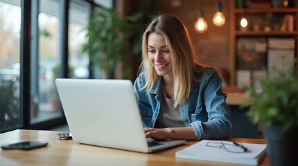 businesswoman working on laptop
