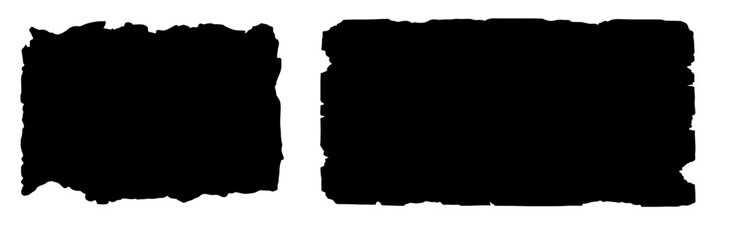 Old paper silhouettes. Aged parchment with burnt edges