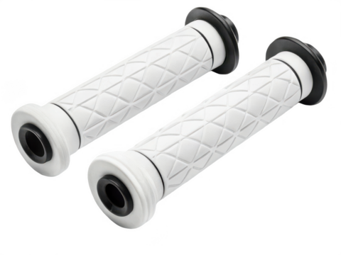 Two white handle grips isolated on transparent background