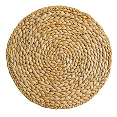 Minimalist Straw Mat Featuring a Refined Woven Pattern Isolated on Transparent Background