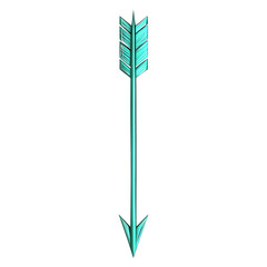 Contemporary Arrow with Streamlined Modern Lines in Green Isolated on Transparent Background