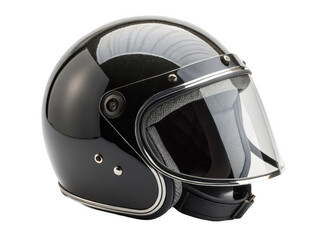 Fototapeta premium A glossy black helmet isolated on transparent background
