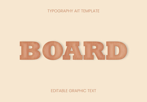 Brown And Beige Board Font Wood Classic Retro Block Text Effect