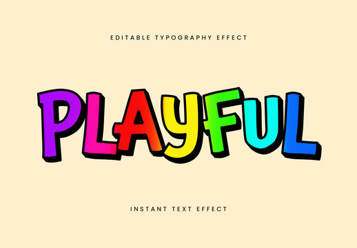 Purple And Red Playful Font Fun Colorful Comic Font Cartoon Text Effect